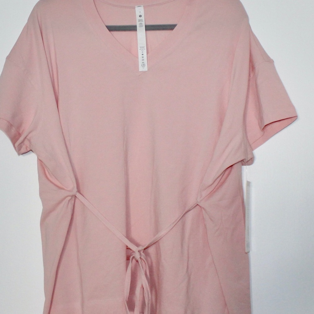 NWT Lululemon Side Tie V-Neck T-Shirt - 4 Pink